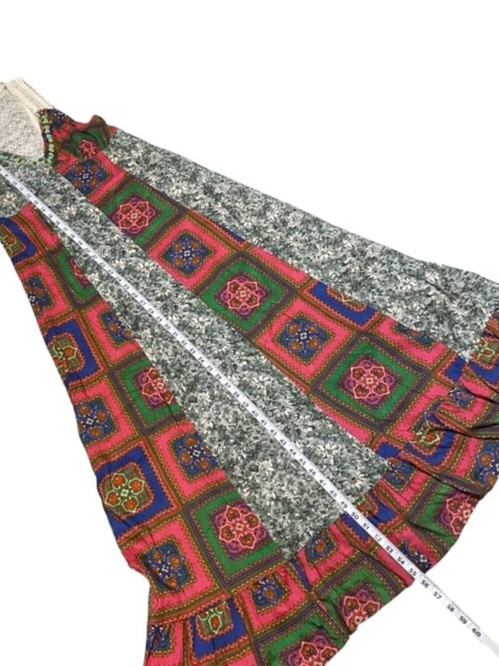 Natural Life Amina Maxi Dress Patchwork Boho Beaded Small - Picture 16 of 16